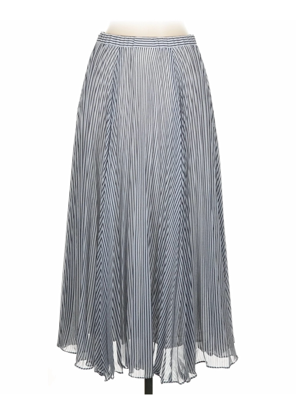 Maeve Blue and White Striped Maxi Skirt